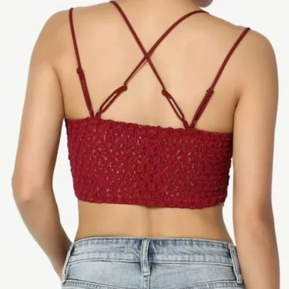 Zenana Outfitters Falling For You Bralette in Candy RED - Picture 9 of 11